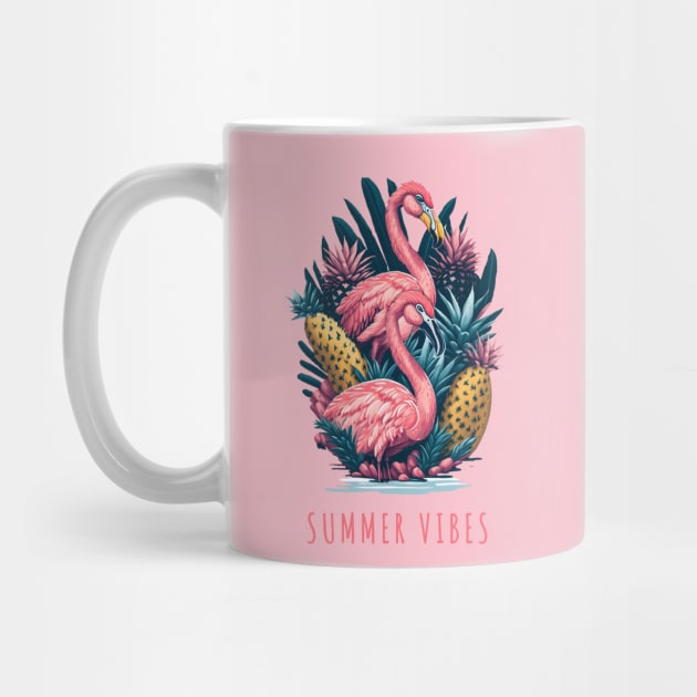 Flamingos and pineapples, flamingo Fling, Pineapple Paradise for Summer Vibes by Collagedream